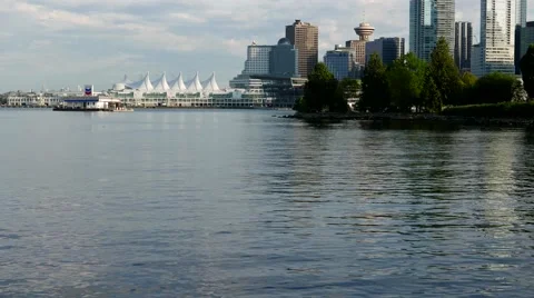 One side view of the Vancouver downtown skyline and waterfront. Video stock 63052246