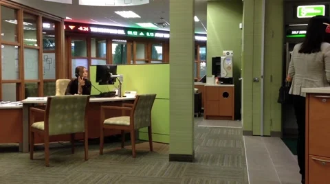 One side of worker inside TD Bank Stock Footage 54685361