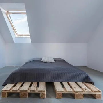 One simple bed Stock Photos