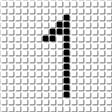 One. Simple geometric pattern of black squares in number one Stockillustratie
