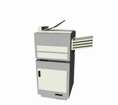 One simple office copier. One white object Stock Illustration