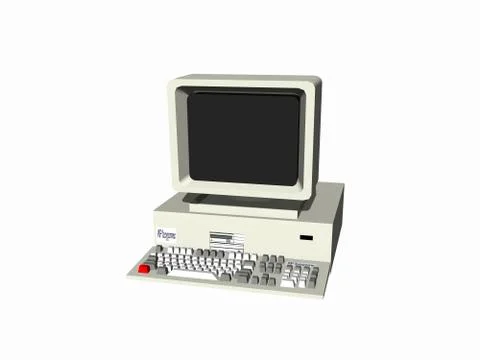 One simple old home computers. monitor with cathode ray tube Stock Illustration