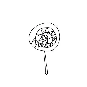 One simple terrible caramel on a stick for halloween.Scary illustration Stock Illustration