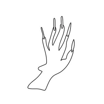 One simple terrible hand of the witch for halloween.Scary illustration Stock Illustration