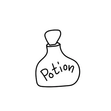 One simple terrible small bottle potion for halloween.Scary illustration Stock Illustration