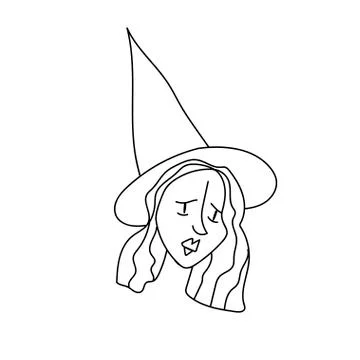 One simple terrible witch for halloween.Scary illustration of Stock Illustration