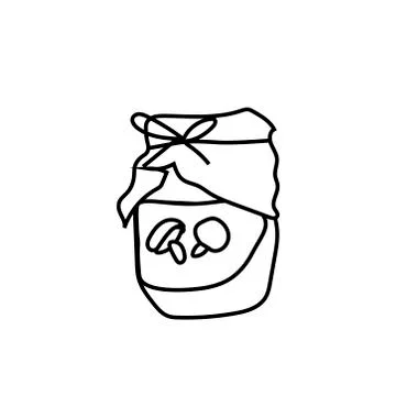 One simple vector bank with champignons in doodle style.Food illustration Stock Illustration