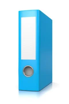 One Single Blue Binder Isolated on White Background 3D Illustration Stock Illustration