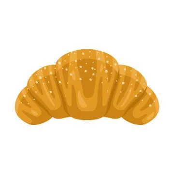 One single croissant. Colorful vector image Stock Illustration