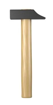 One Single Hammer Isolated on White Background 3D Illustration Stock Illustration