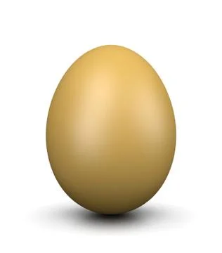 One Single Hen's Egg on White Background 3D Illustration Stock Illustration