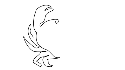 One single line drawing of cute little crab for logo identity. Healthy delicious Stock Footage 143461841