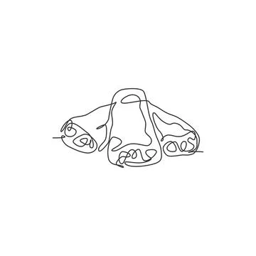 One single line drawing of fresh Chinese spring roll logo vector graphic 스톡 일러스트