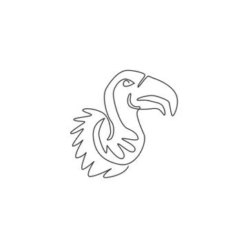 One single line drawing of large vulture for zoo logo identity Stock-Illustration