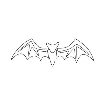 One single line drawing of wild bat for company business logo identity Stock-Illustration