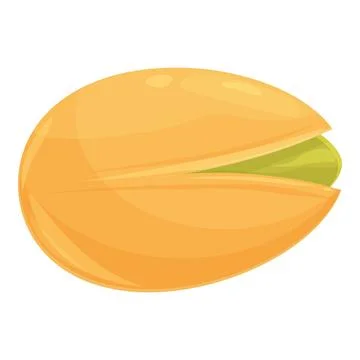 One single pistachio nut with open shell showing green kernel Stock Illustration