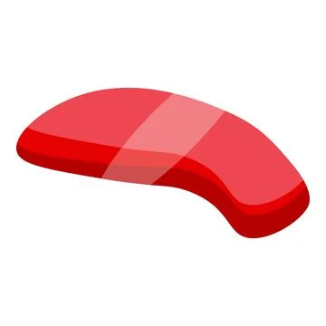 One single slice of delicious red salmon sashimi showing Stock Illustration