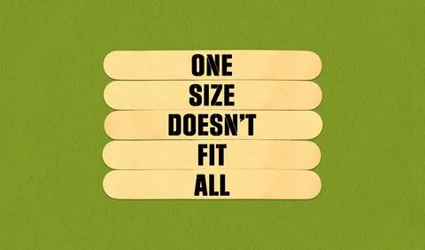 One Size Does Not Fit All Symbol. Concept word One Size Does Not Fit All on.. Stock Illustration
