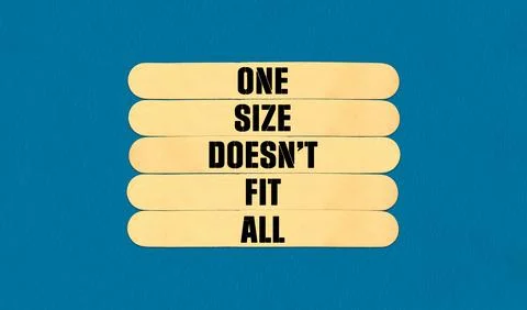 One Size Does Not Fit All Symbol. Concept word One Size Does Not Fit All on.. Stock Illustration