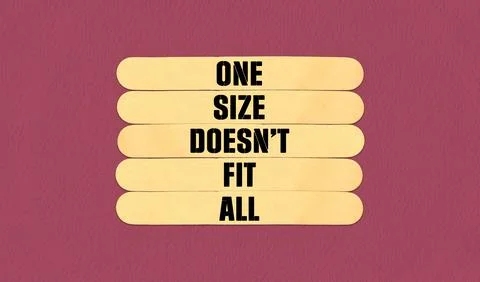 One Size Does Not Fit All Symbol. Concept word One Size Does Not Fit All on.. Stock Illustration