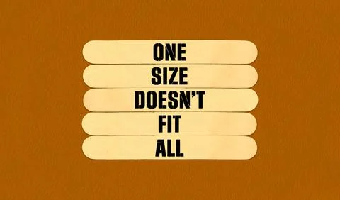 One Size Does Not Fit All Symbol. Concept word One Size Does Not Fit All on.. Stock Illustration