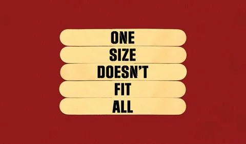 One Size Does Not Fit All Symbol. Concept word One Size Does Not Fit All on.. Stock Illustration