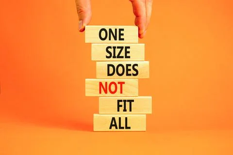 One size does not fit all symbol. Concept words One size does not fit all on  Stock Photos