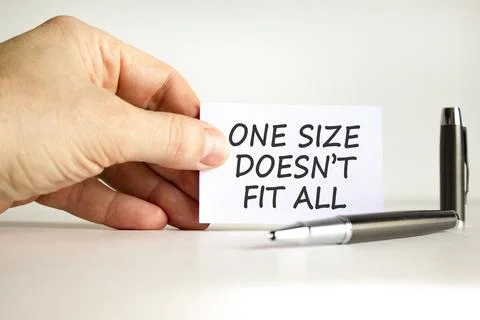 One size does not fit all symbol. Concept words One size does not fit all o.. Stock Photos