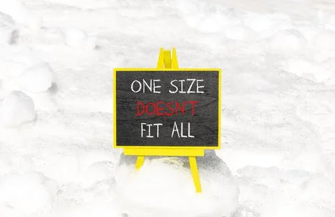 One size does not fit all symbol. Concept words One size does not fit all o.. Stock Photos