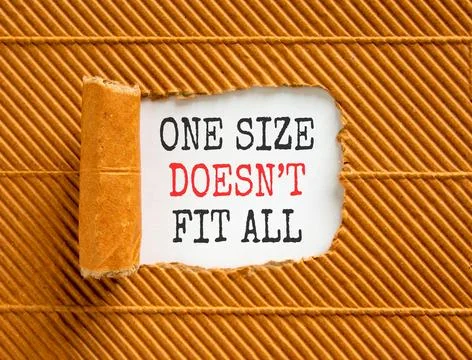 One size does not fit all symbol. Concept words One size does not fit all o.. Stock Photos