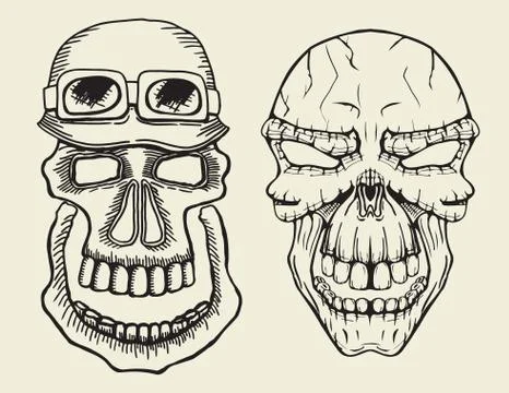 One skull in different guises Illustrazione stock
