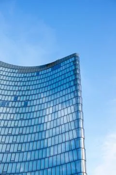 One skyscraper on a background of blue sky in Vienna, Austria Stock Photos