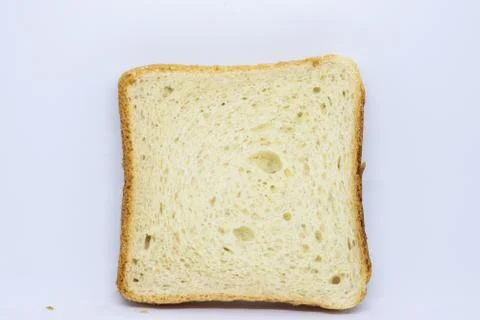 One slice of bread isolated on white background Stock Photos