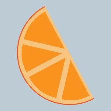 One slice of orange on white background Stock Illustration