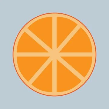 One slice of orange on white background Stock Illustration