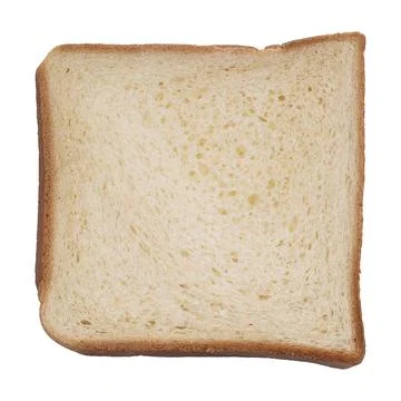 One slice white bread isolated on white Stock Photos