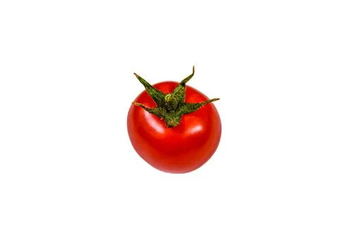 One small cherry tomato isolated on a white background Stock Photos