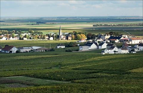 One of the small communes in the Cotes de Blancs area Stock Photos