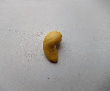 One small nut on a white background closeup photo Stock Photos