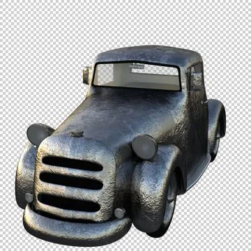 One small old car made of iron Stock Illustration