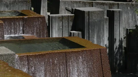 One of the small pools at the top of Keller Fountain Stock Footage 63515290