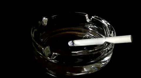 One smoldering cigarette in an ashtray Stock Footage 47241410