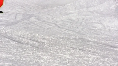 One snowborder passing by Stock Footage 119310180