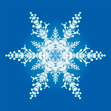 One Snowflake On Blue Background Stock Illustration