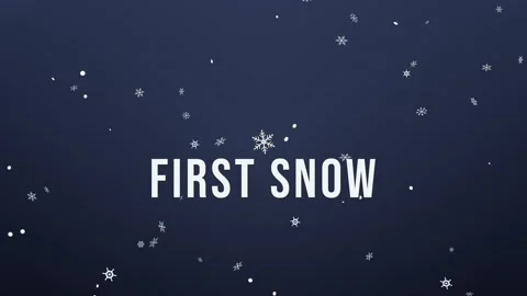 One snowflake drifting down onto a First Snow title before the snowfall begins Stock Footage 348702771