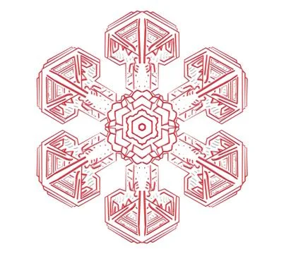 One snowflake on a white background, illustration. Stock Illustration