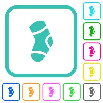 One sock vivid colored flat icons イラスト素材