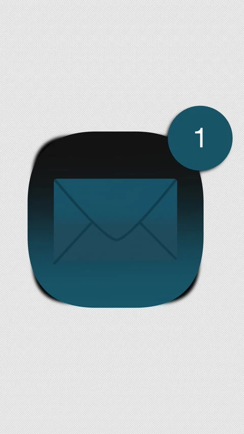 One Solitary Email In Box Digital Icon with Static Single Message Alert Video stock 337767717