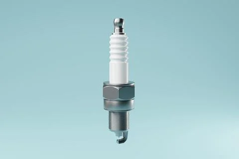 One Spark Plug isolated on Blue Background Stock Illustration