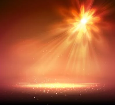 One Spotlight on Stage with Rays and Light. Stock Illustration